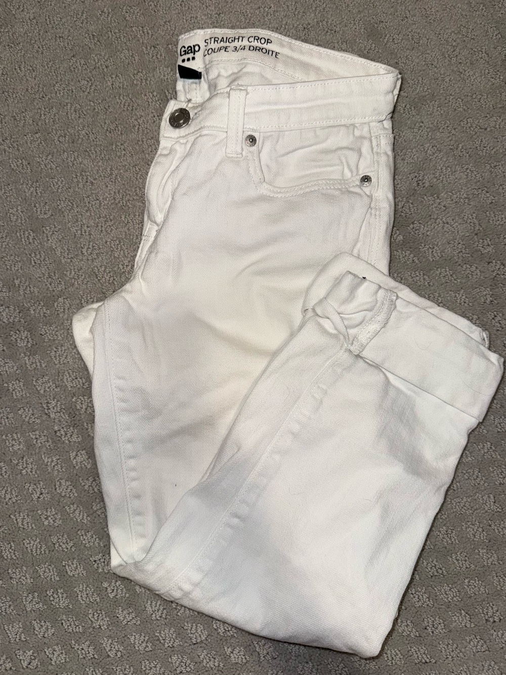 GAP White Straight Crop Ankle Jeans
